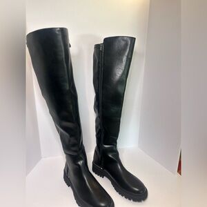 Black Knee-High Leather Boots